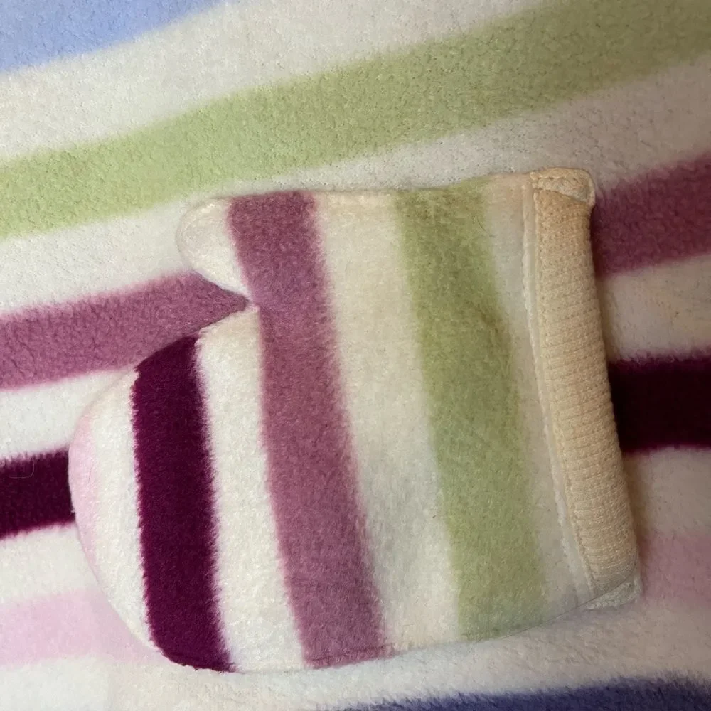Gymboree Girls Fleece Poncho Cape Cream with Multicolored Stripes in Size 7-8